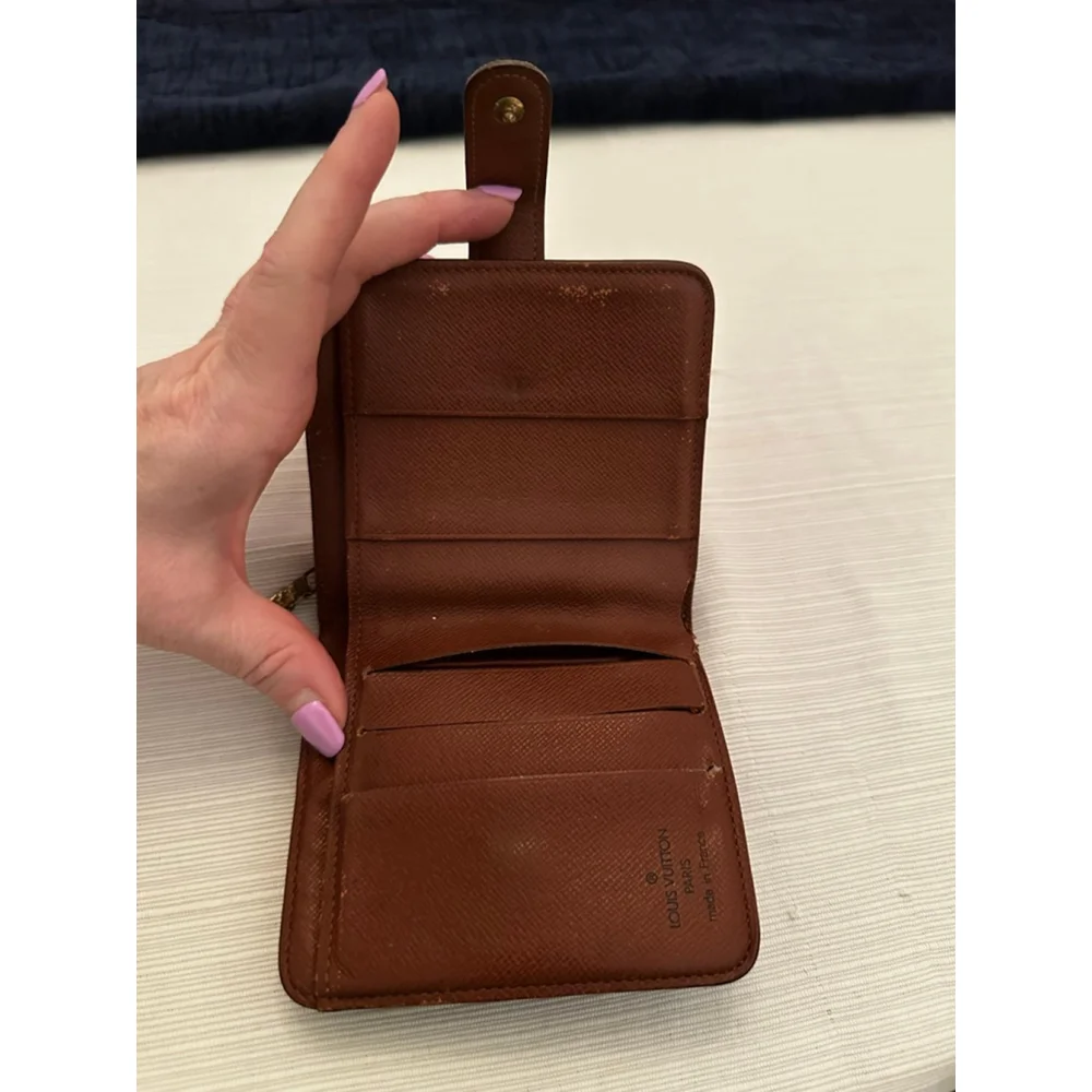 Louis Vuitton Brown & Tan Monogram Snap & Zip Wallet